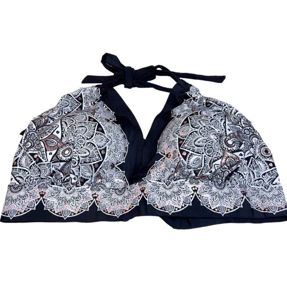 Swimsuits for All Boho Print Wire Free Avenger Bikini Top Size 22